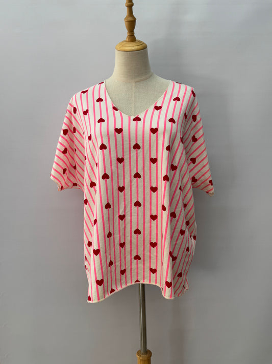T-shirt corações